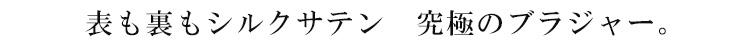 シルクサテン９５％　究極のブラジャー