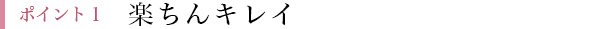 ポイント1 楽ちんキレイ
