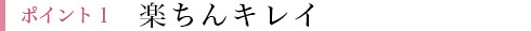 ポイント1 楽ちんキレイ