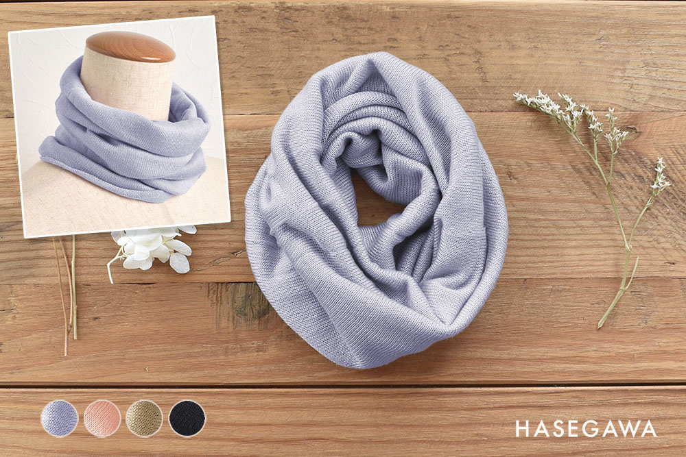 シルク100％ ふわふわ加工 ネックウォーマー 日本製