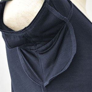 シルク100％ ジャージー 汗取りインナー 脇汗パッド付き フレンチ袖