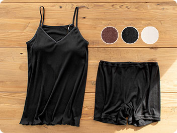 シルク100％ テレコ 金具がないカップ付きキャミソール 病院用 日本製 ウォッシャブル加工