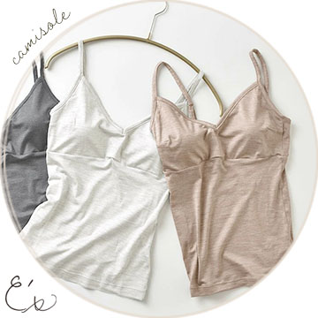 シルク カップ付きキャミソール ストレッチ ソフトベア天竺