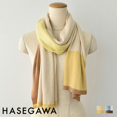 シルク100％ ふわふわ加工 ストール ブロック柄 日本製