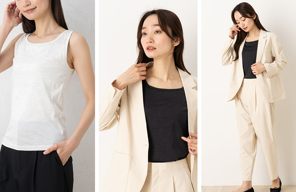 シルク100% ソフトジャージー カップ付き タンクトップ 日本製 ゆるラク ウォッシャブル加工