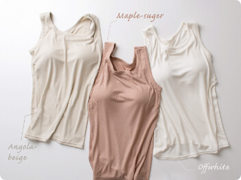 シルク100% テレコ カップ付きタンクトップ