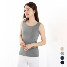 シルク100％ジャージー ゆるラク カップ付きタンクトップ 日本製