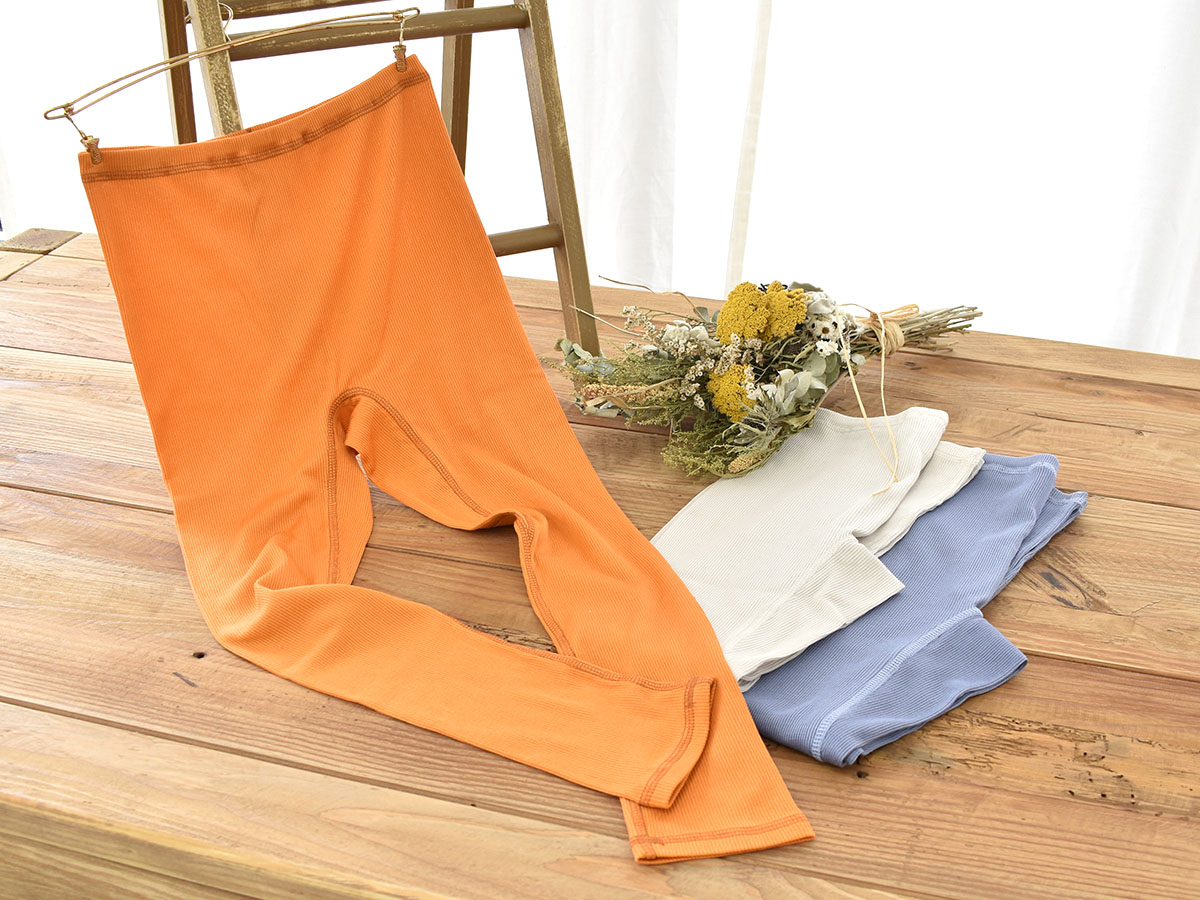 コットンシルク テレコ 7分丈レギンス