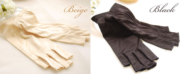 シルク 指開き手袋