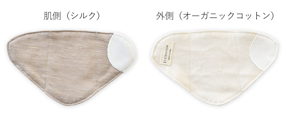 シルク 布ナプキン おりもの用 布ライナー 日本製 肌側シルク 外側オーガニックコットン