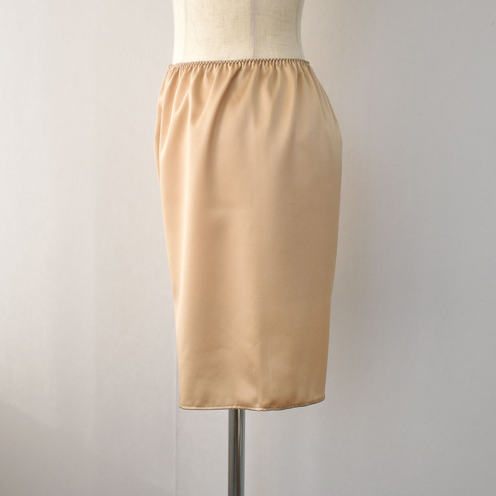 シルクサテン ペチコート 日本製 ショート丈