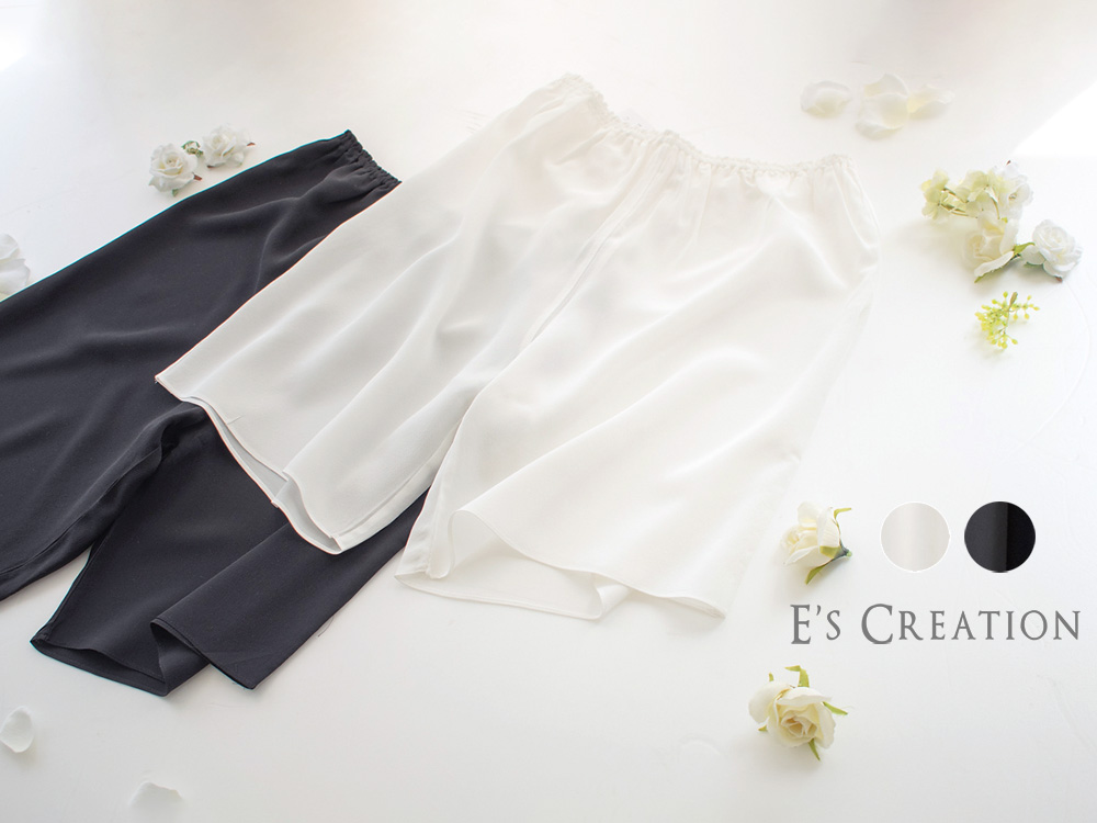 シルク クレープデシン ストレッチ キュロットペチコート 日本製