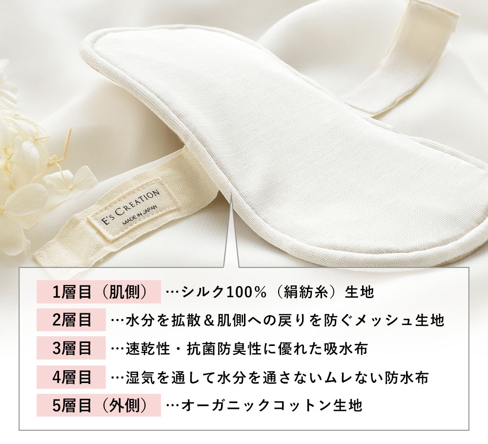 シルク 布ナプキン 軽失禁用 布ライナー 日本製 肌側シルク 外側オーガニックコットン