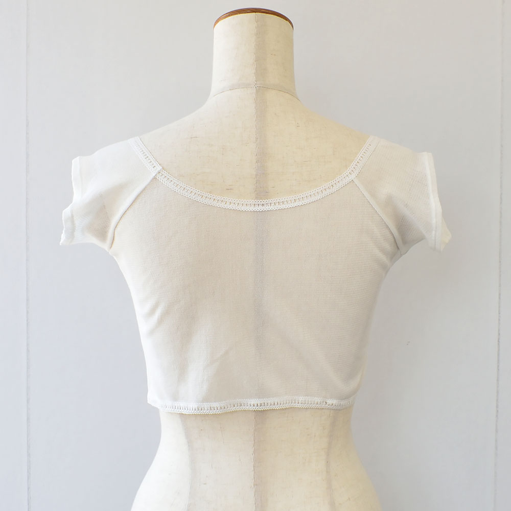 シルクの脇汗パッド付き サラチュール ショート丈 汗取りインナー 日本製