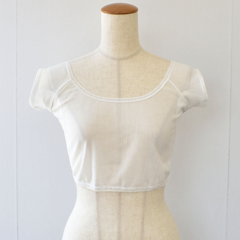 シルクの脇汗パッド付き サラチュール ショート丈 汗取りインナー 日本製