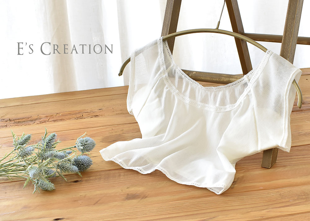 シルクの脇汗パッド付き サラチュール 汗取りインナー ショート丈 日本製