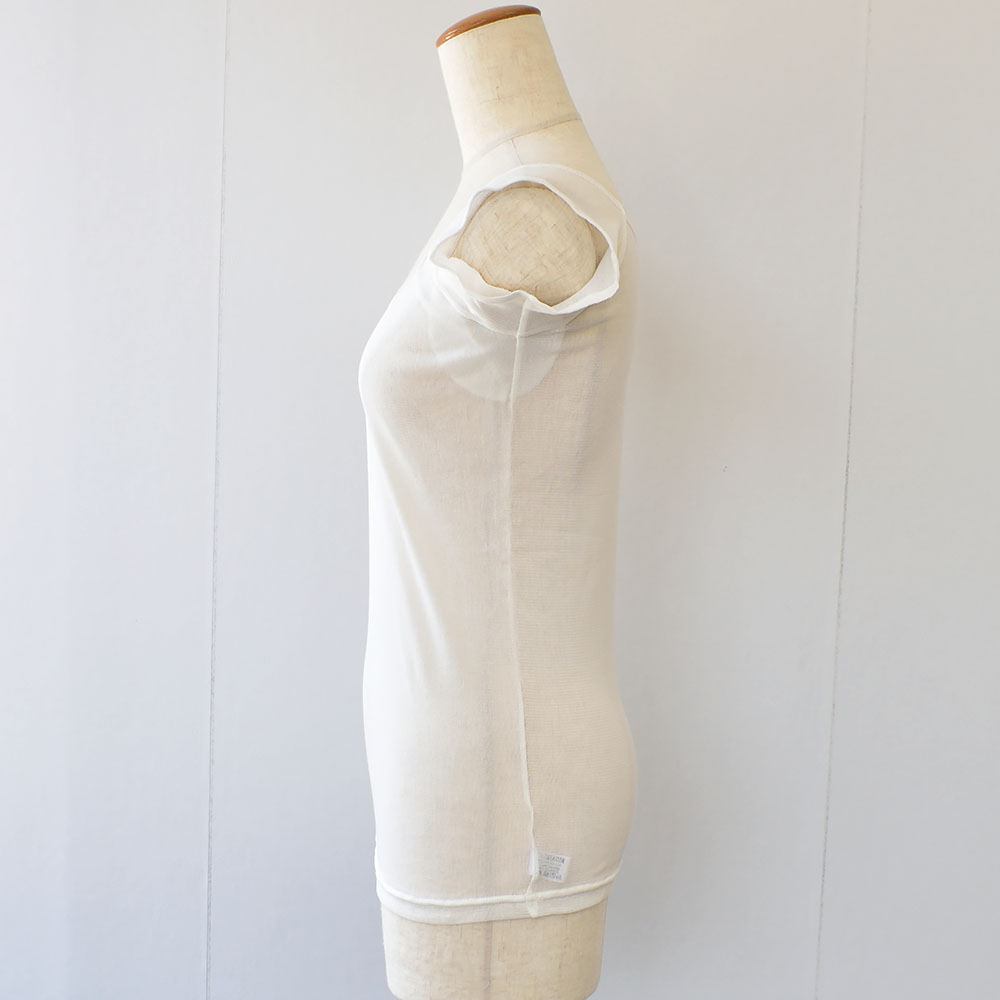 シルクの脇汗パッド付き サラチュール 普通丈 汗取りインナー 日本製