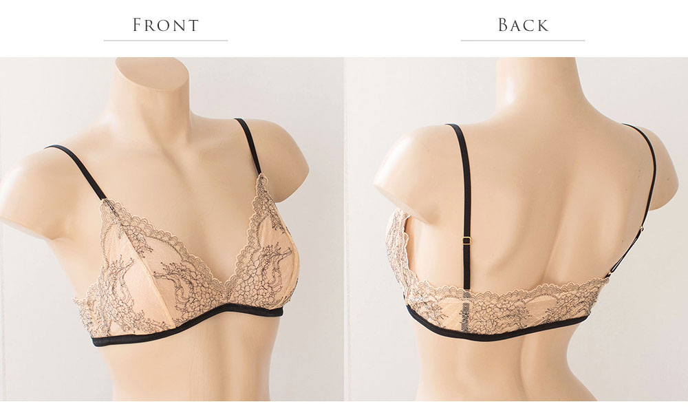 カップ裏シルクサテン ソフトブラ＆ショーツセット 日本製