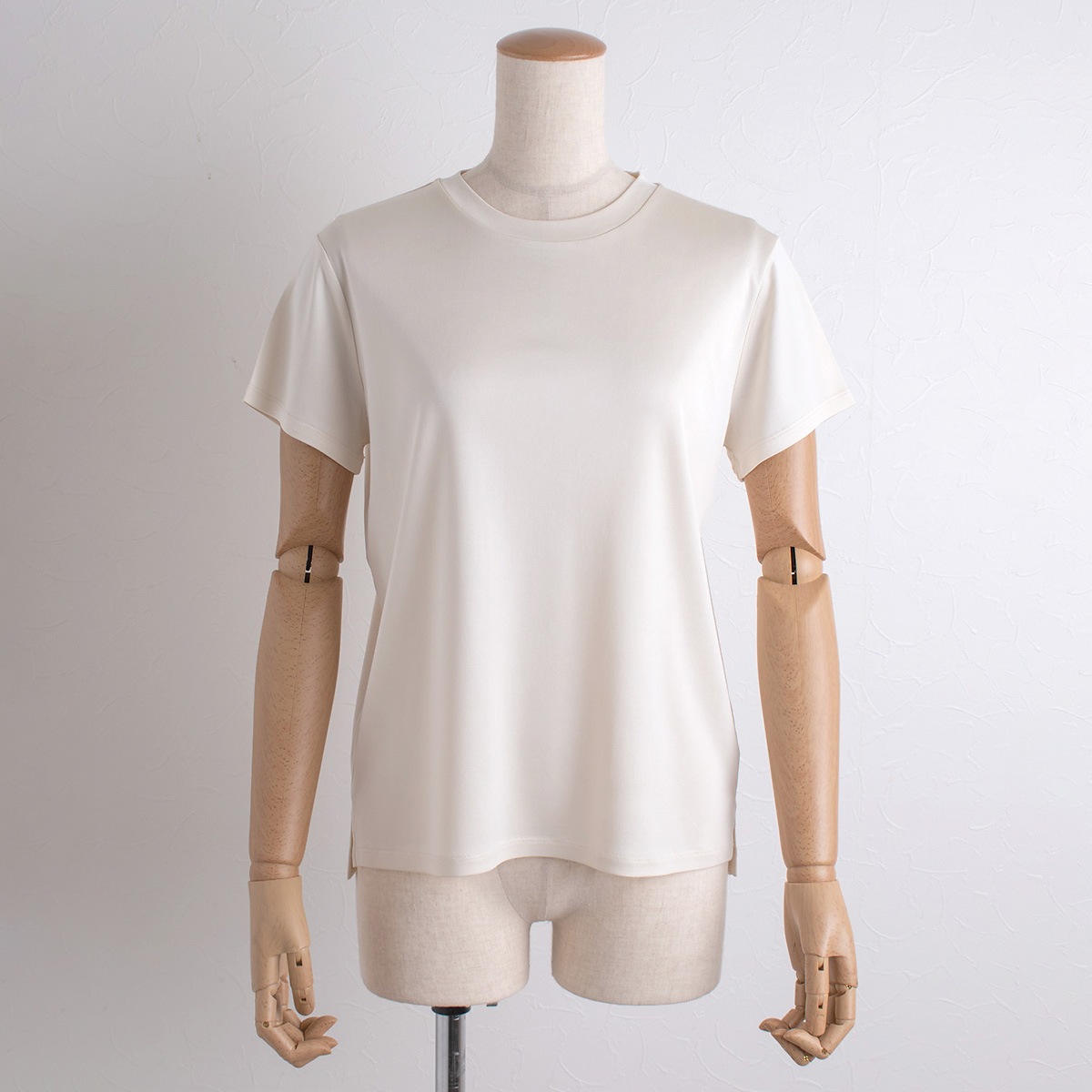 シルク100% 正絹スムース140g クルーネック 半袖トップス