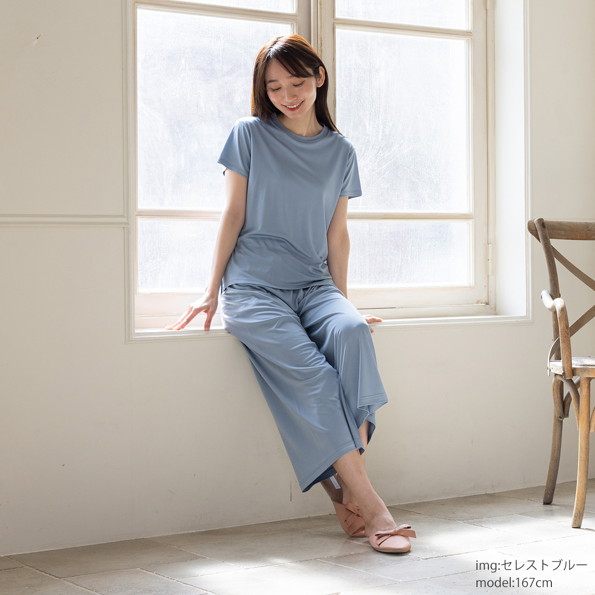 シルク100% 正絹スムース140g クルーネック 半袖トップス