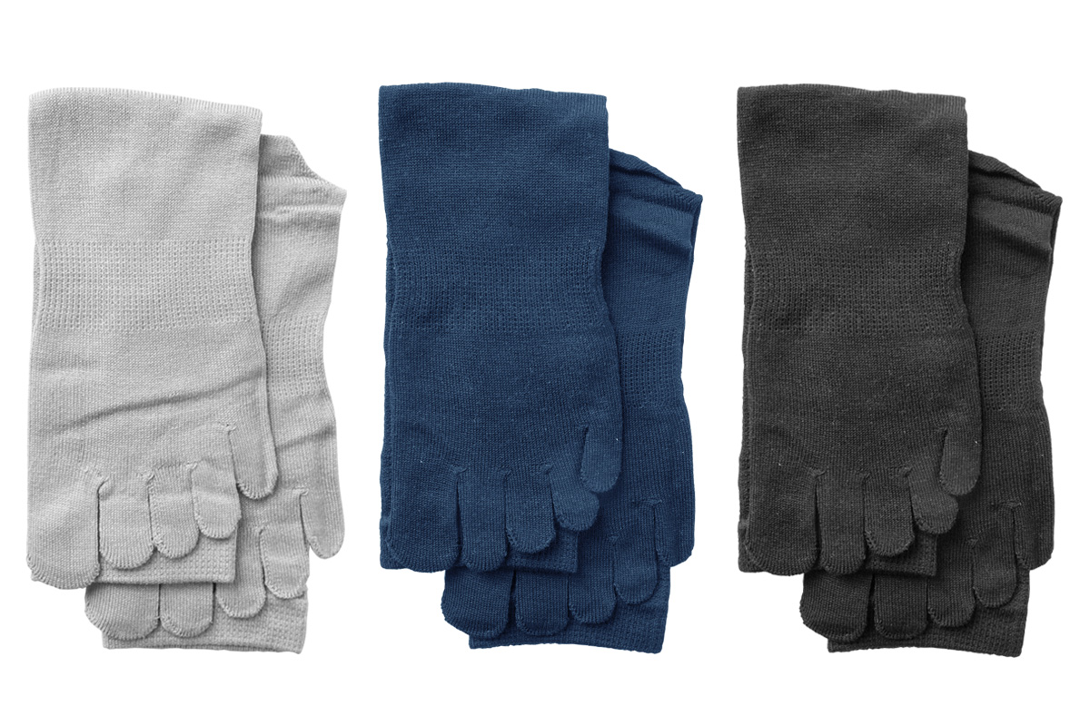 メンズ シルク ５本指 靴下 ハイゲージ 紳士用