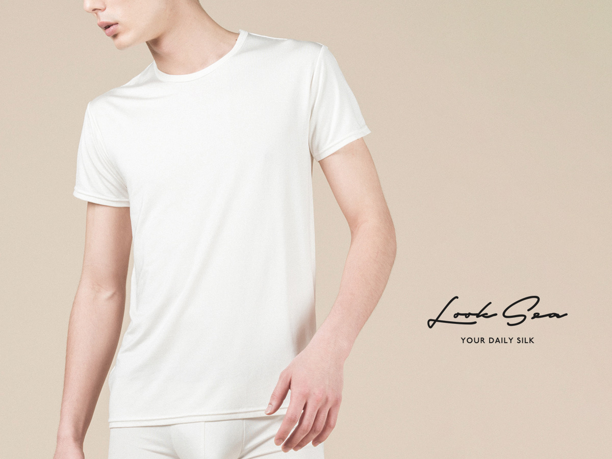 シルク メンズ 半袖インナー クルーネック 日本製