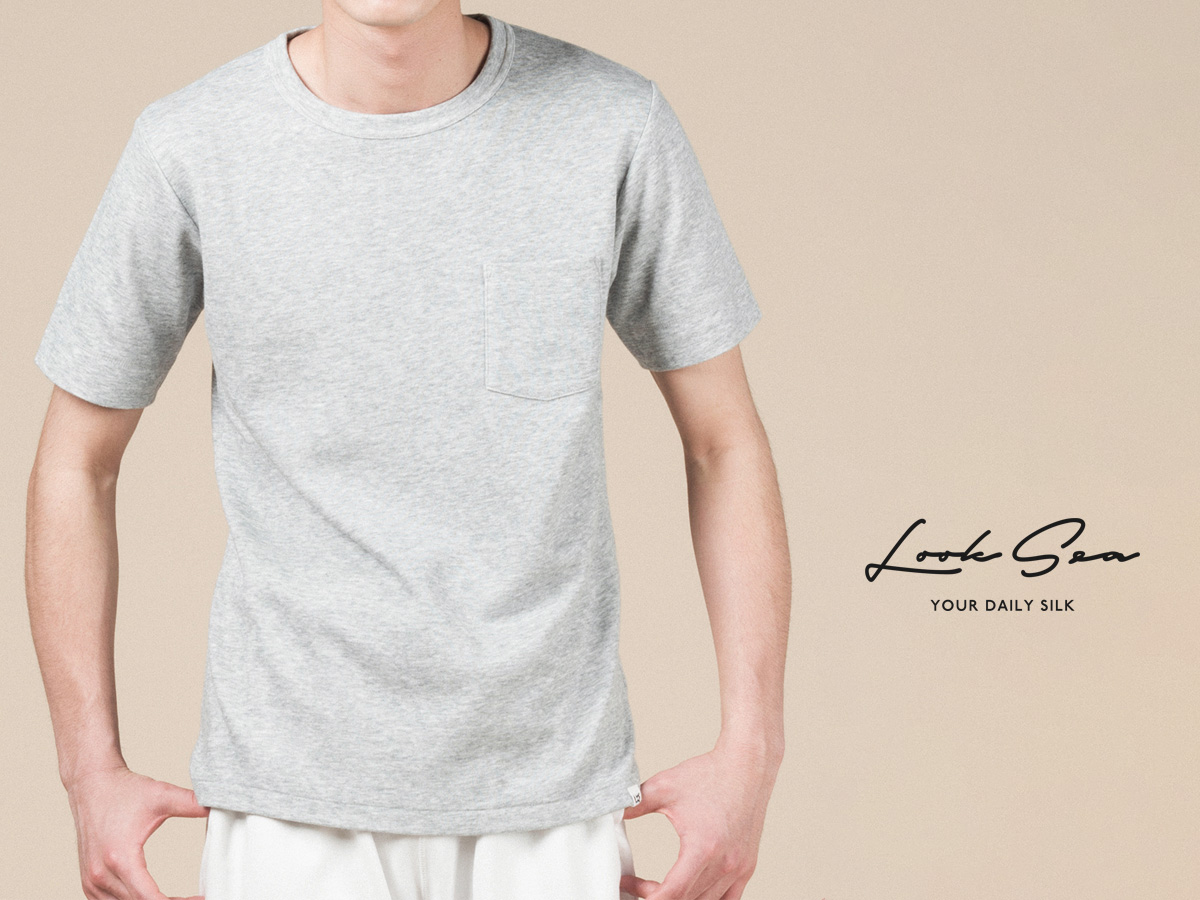 シルクコットン スムース クルーネック 半袖 Tシャツ 日本製 メンズ