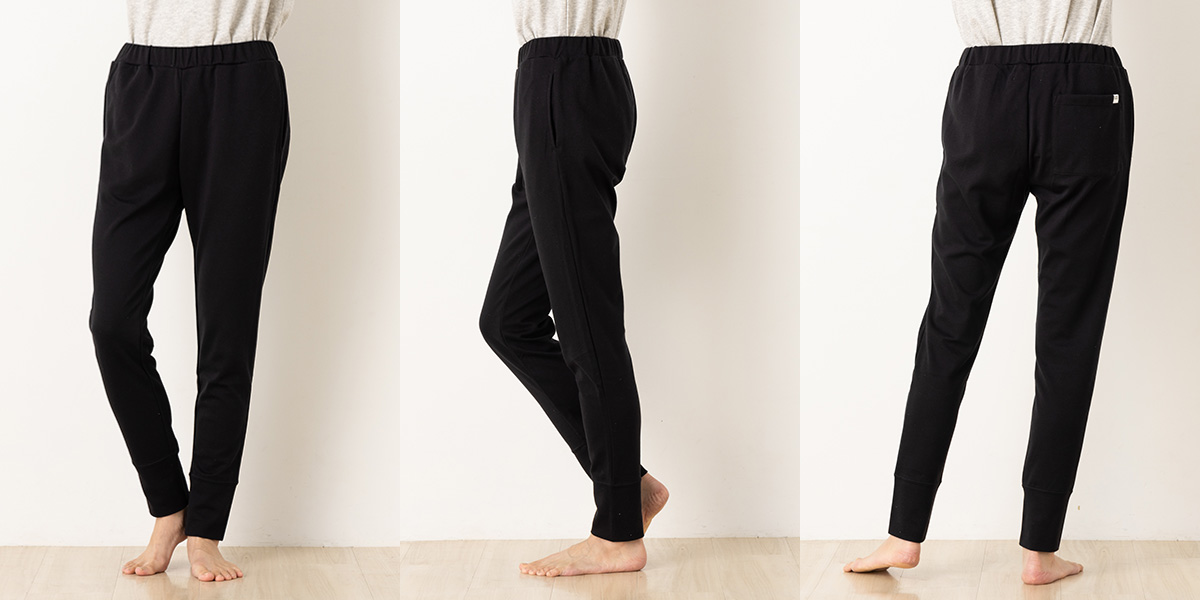 シルクコットン スムース クルーネック イージーパンツ 日本製 メンズ