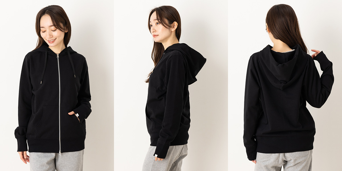 肌側シルク100%パイル スウェット ジップアップパーカー 日本製 メンズ