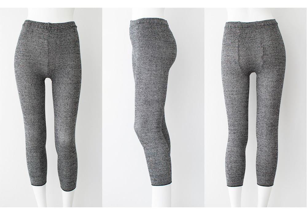 肌側シルク 表コットンリネン さらさらレギンス 日本製