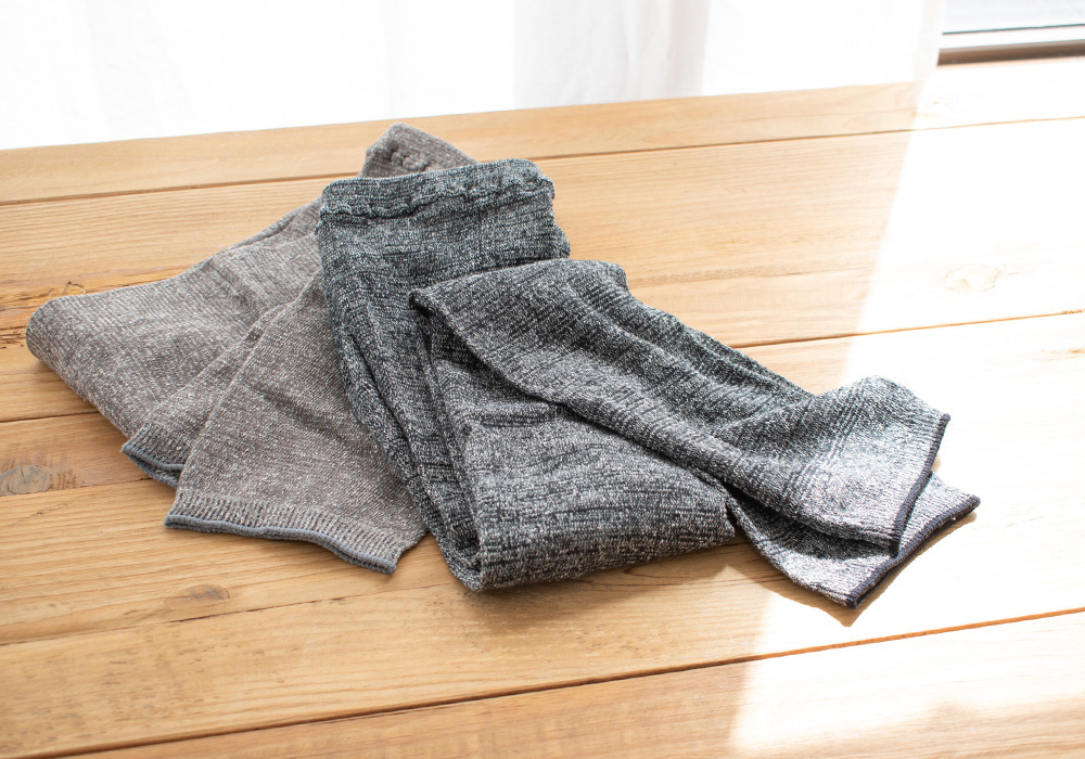 肌側シルク 表コットンリネン さらさらレギンス 日本製