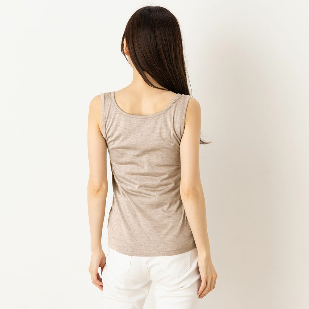 シルク100％ ソフトジャージー カップ付き タンクトップ 日本製 ゆるラク