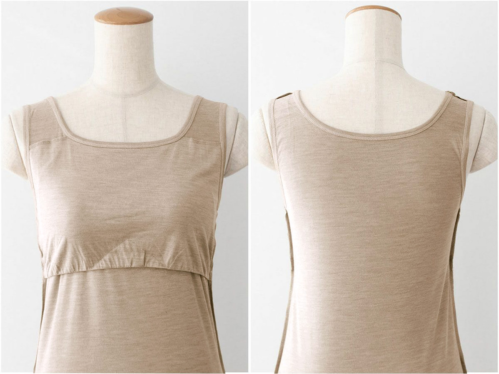 シルク100％ ソフトジャージー カップ付き タンクトップ 日本製 ゆるラク