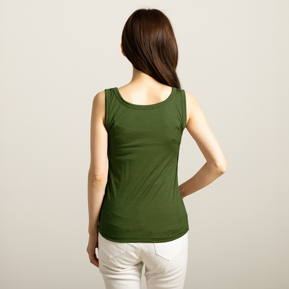 シルク100％ ジャージー カップ付き タンクトップ 日本製 ゆるラク
