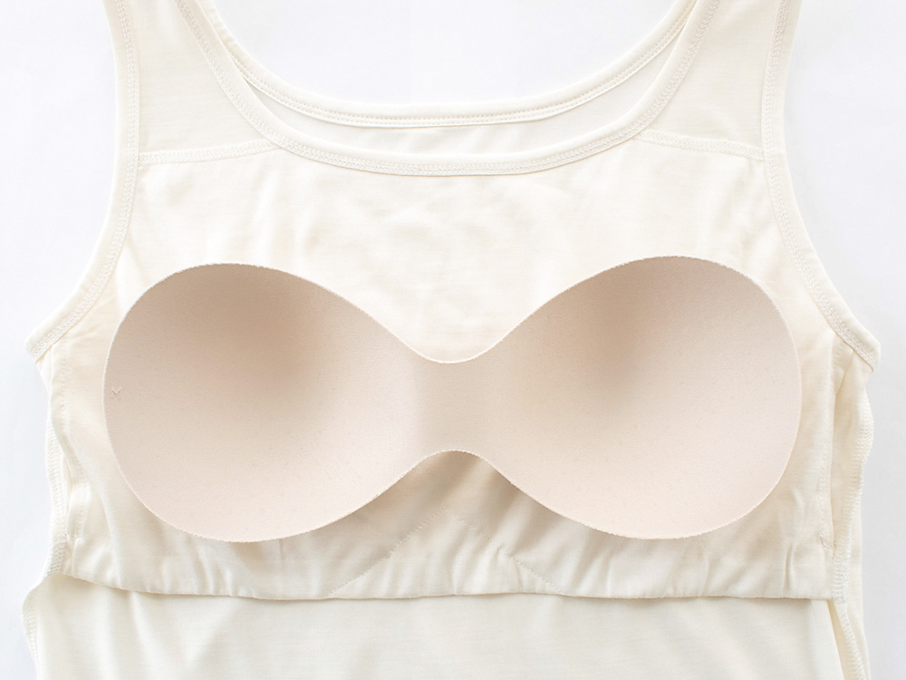 シルク100％ ジャージー カップ付き タンクトップ 日本製 ゆるラク