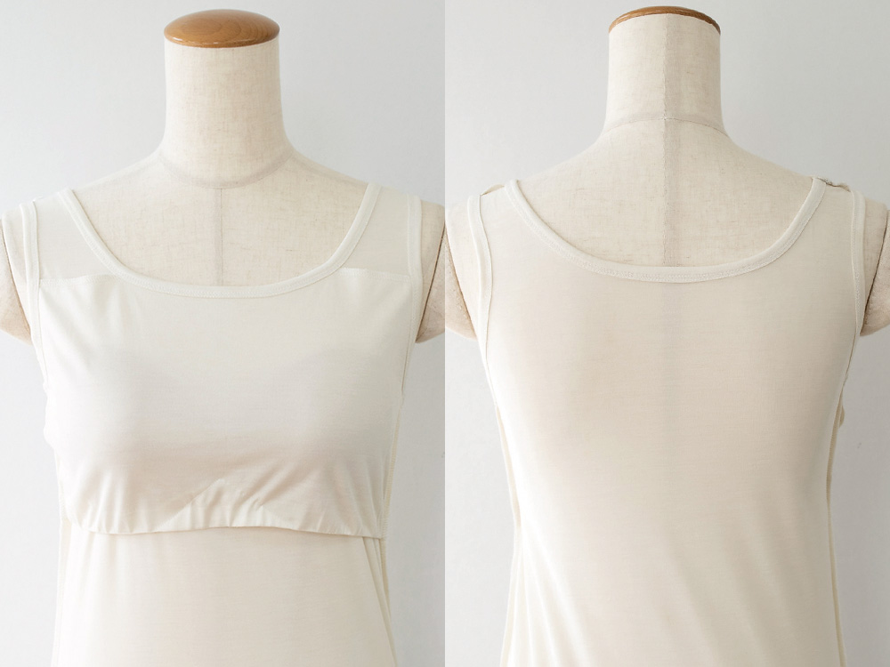 シルク100％ ジャージー カップ付き タンクトップ 日本製 ゆるラク
