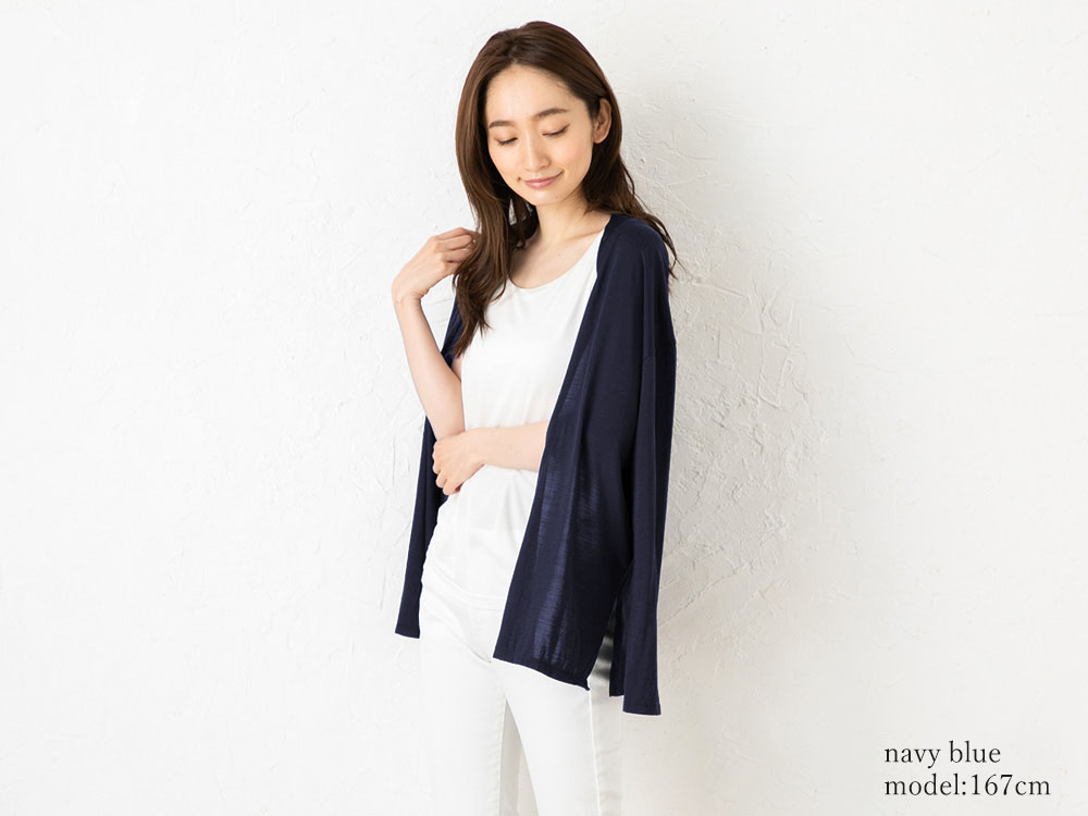 シルク100% ジャージー カーディガン 日本製 ＵＶカット