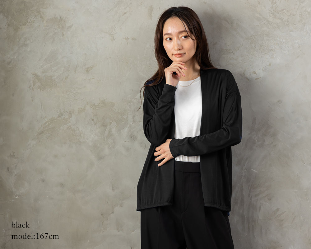 シルク100% ジャージー カーディガン 日本製 ＵＶカット