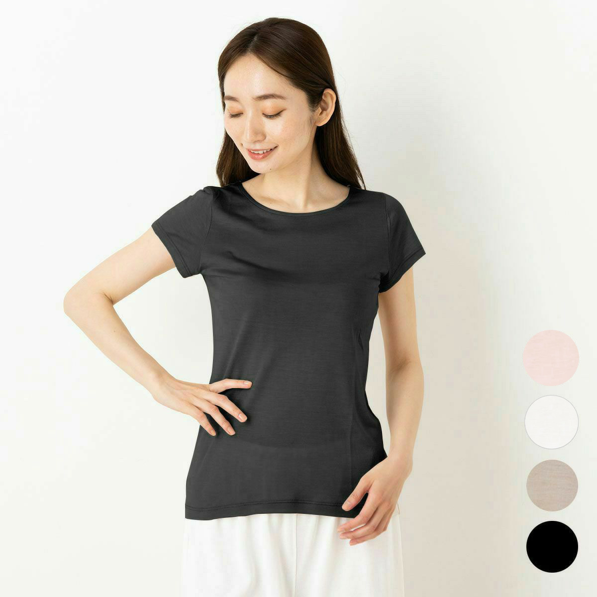 シルク100％ 半袖インナー 日本製【ふわ肌シルク】