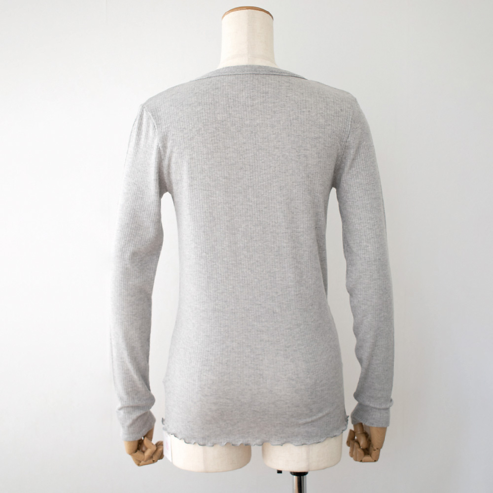 シルクカシミヤ混 クルーネック 長袖インナー 日本製