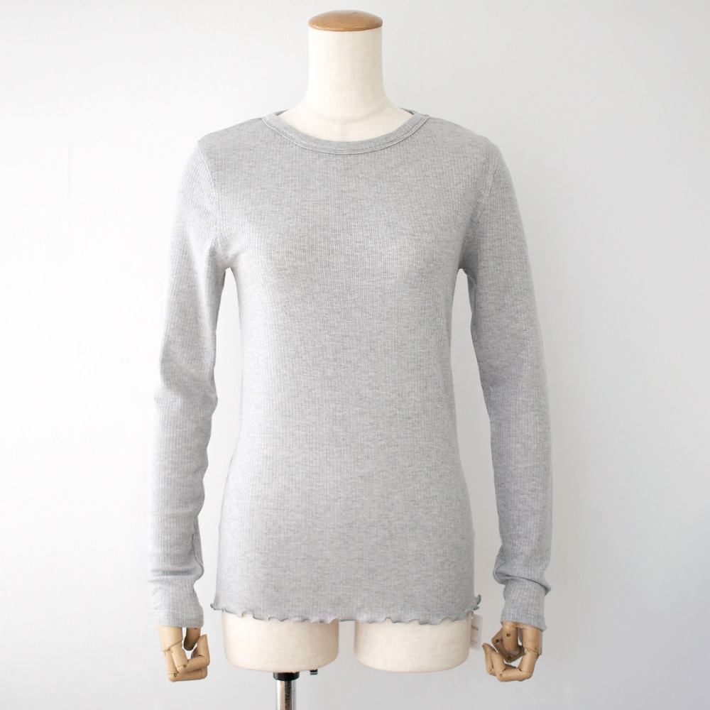 シルクカシミヤ混 クルーネック 長袖インナー 日本製