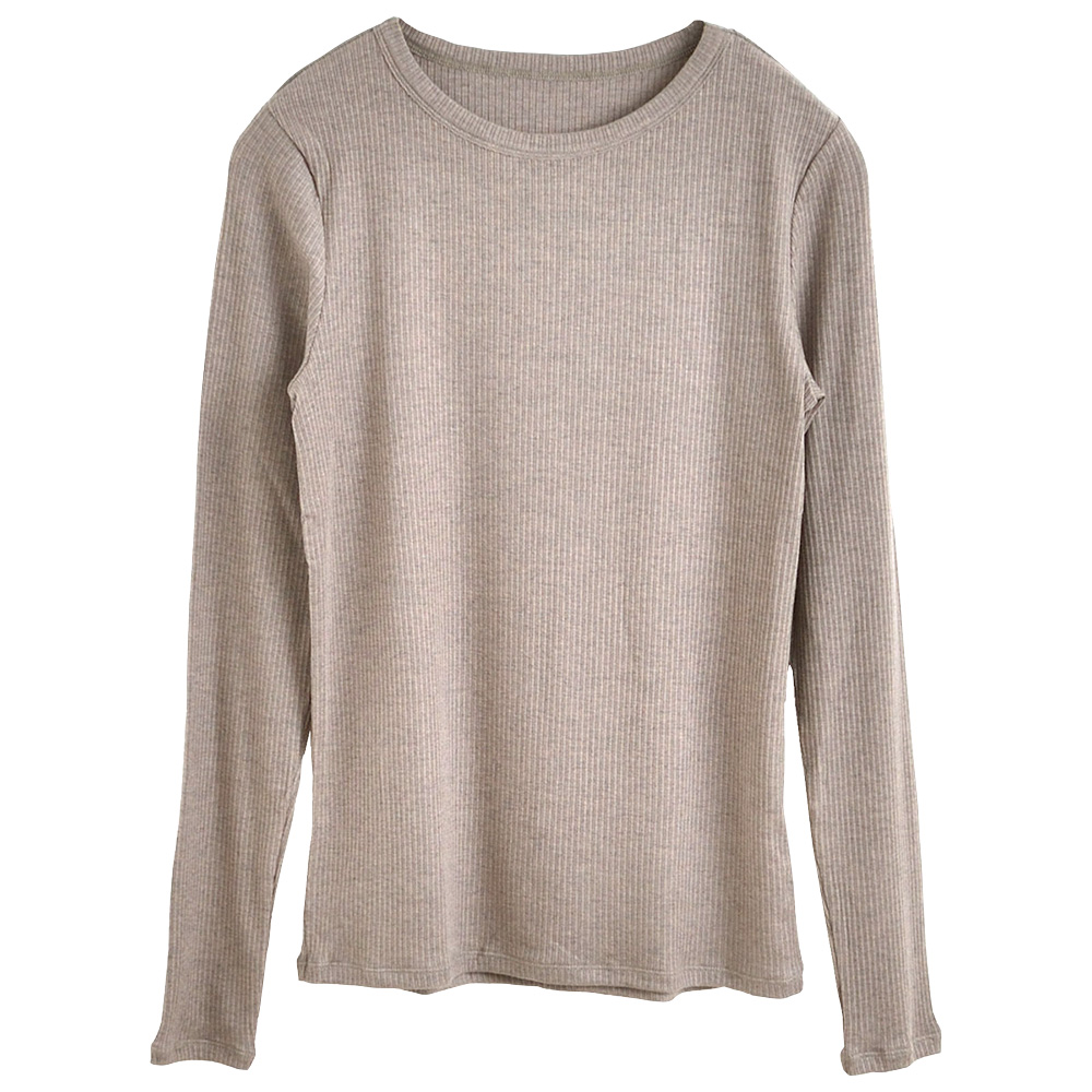 シルクカシミヤ混 クルーネック 長袖インナー 日本製