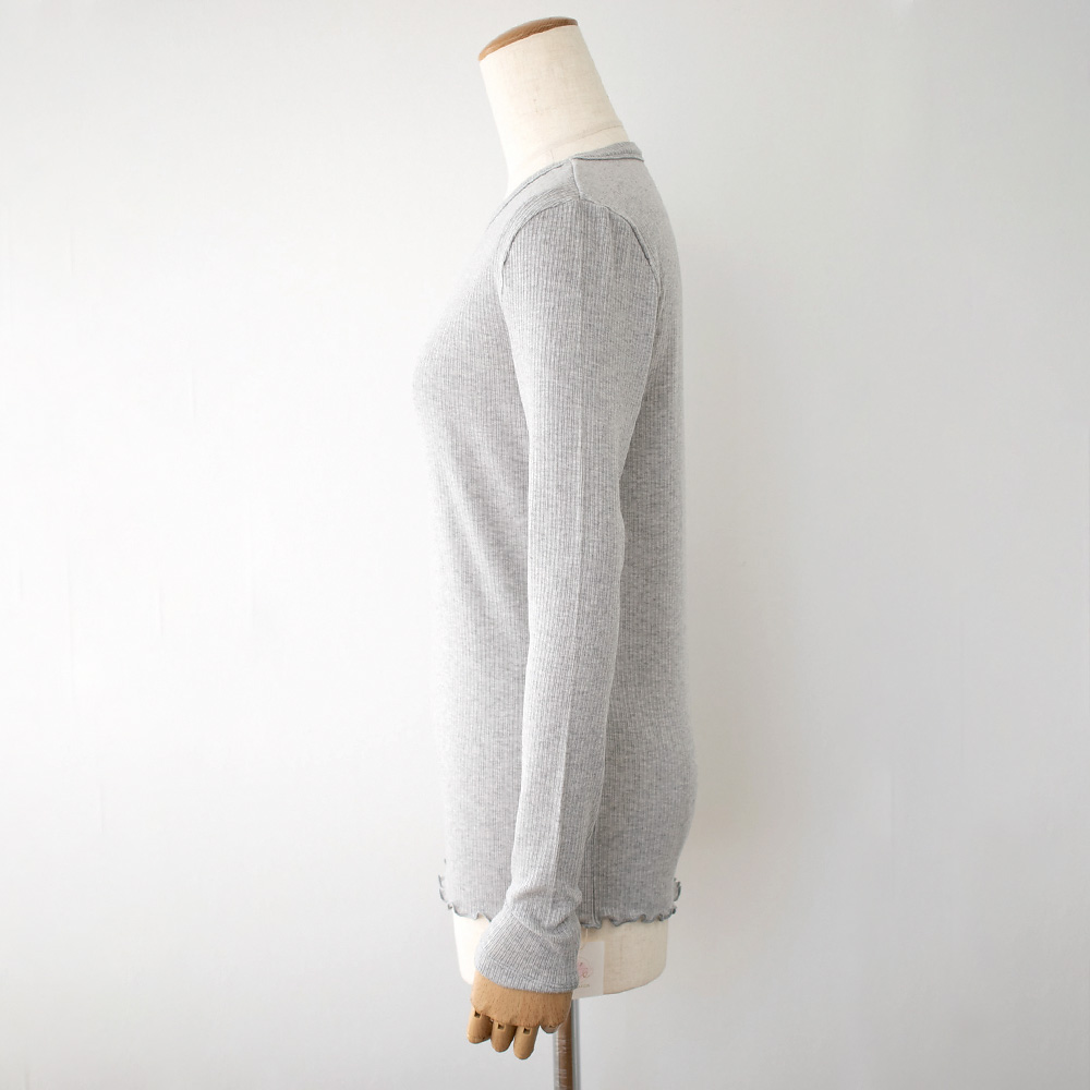 シルクカシミヤ混 クルーネック 長袖インナー 日本製