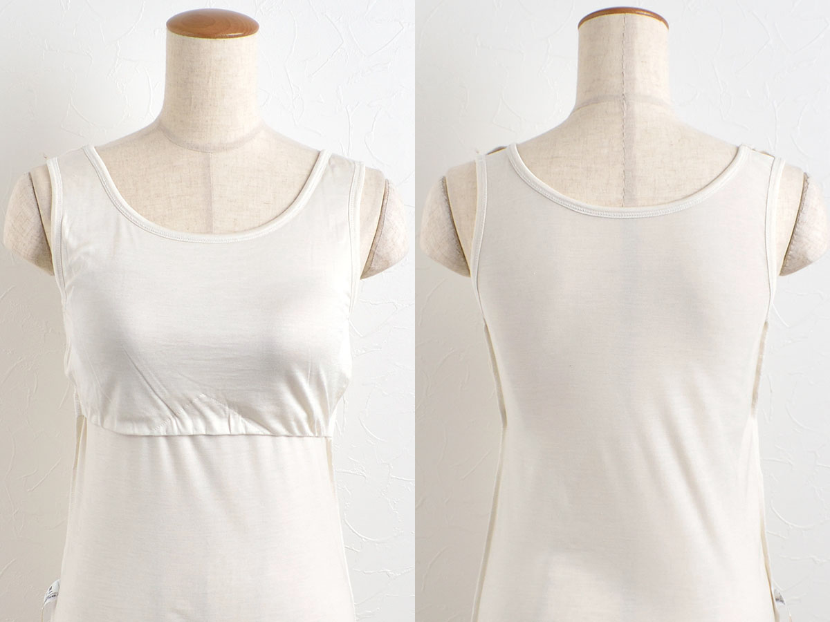 シルク100％ カップ付き タンクトップ 日本製 ゆるラク【ふわ肌シルク】