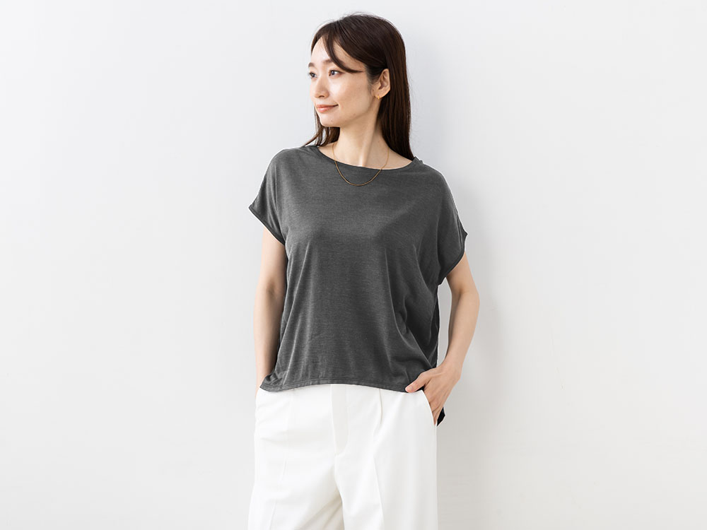 シルク100% ソフトジャージー ガウチョパンツ 日本製