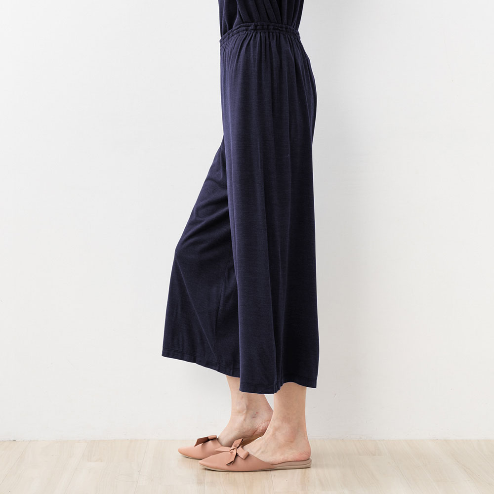 シルク100% ジャージー ガウチョパンツ 日本製 