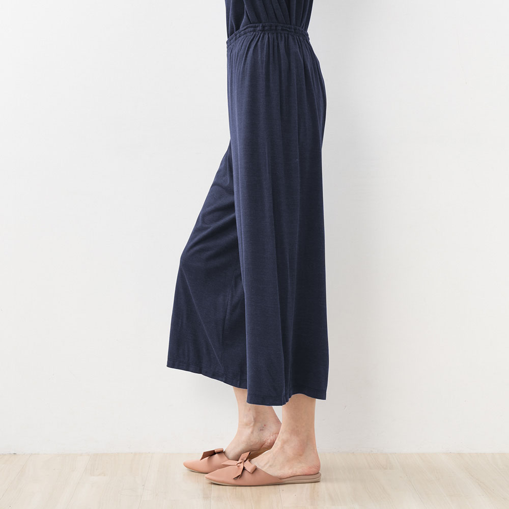 シルク100% ソフトジャージー ガウチョパンツ 日本製 