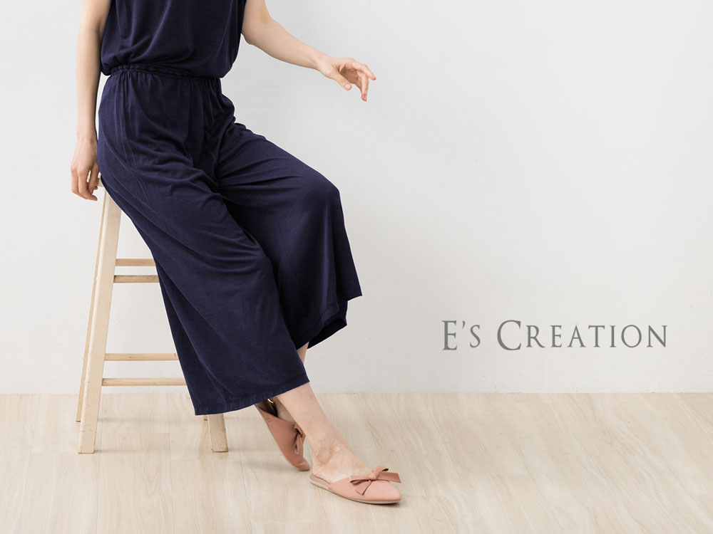 シルク100% ジャージー ガウチョパンツ 日本製