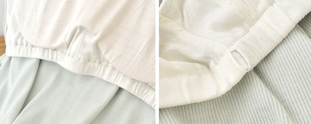 オーガニックコットン100% テレコ カップ付きトップス 日本製 カップ裏シルク