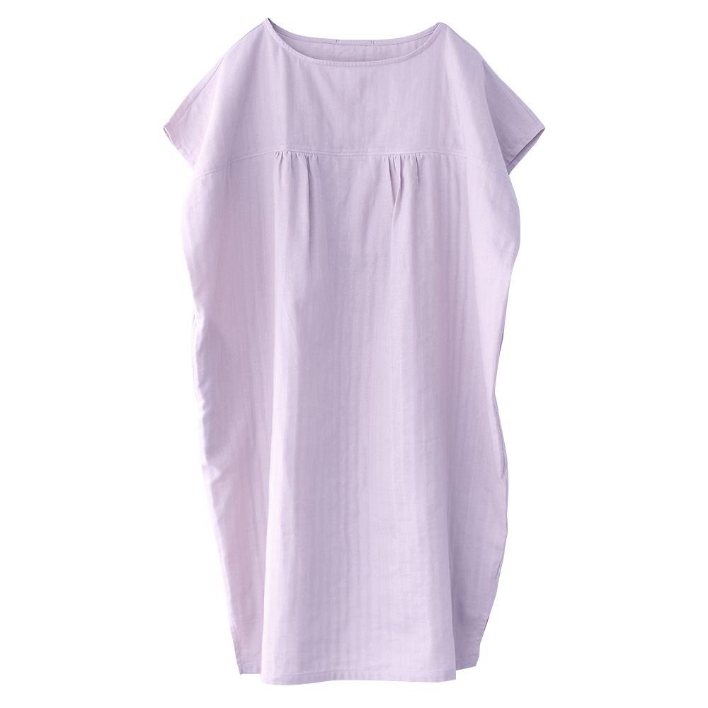 オーガニックコットン100% 和晒しダブルガーゼ 湯上りワンピース 日本製 フレンチ袖